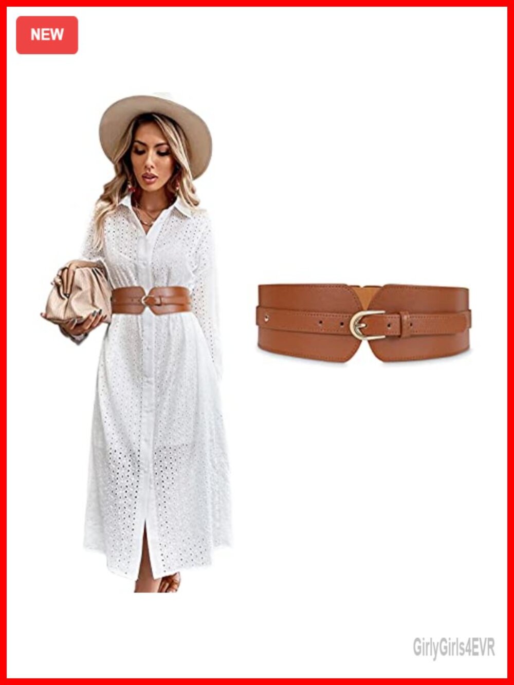 Women's Wide Elastic Waist Belt PU Leather Stretch Cinch Belt for Dress